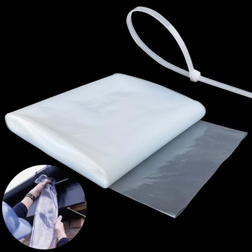 Tubo di Scarico per Grondaia 20cm x 10m Tubo per Grondaia con 4 Fascette per Cavi Pluviali per Grondaia Tubo Pluviale Grondaia per Collegamenti di Tubi (10M)