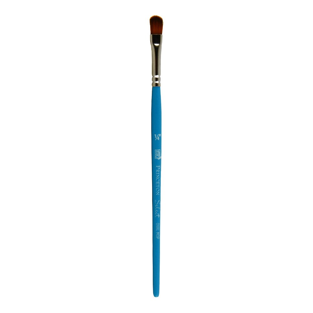 Princeton Select Artiste, Series 3750, Paint Brush for Acrylic, Watercolor and Oil, Oval Mop, 1/4 Inch