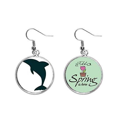 Delfín decorativo pendientes de primavera colgante azul joyería para vestido