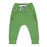CHIC-CHIC Kinder Hose lang Jungen Mädchen Harem Hose Säugling Baggy Sport Jogger Sweathose (5-6 Jahre, Grün)