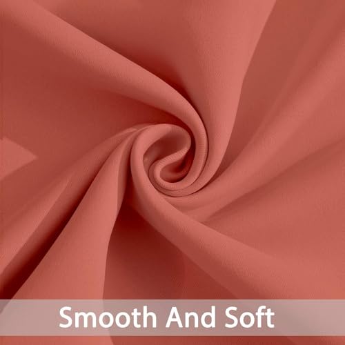 Yakamok Thermal Curtains Blackout Curtain Panels, Room Darkening Solid Grommet Top Window Drapes for Dedroom, 42x72 inch, Coral Orange, 2 Panels