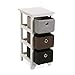 Versa 20100002 Cajonera Baño 3 Cestas, Madera, Gris, 56x30x25