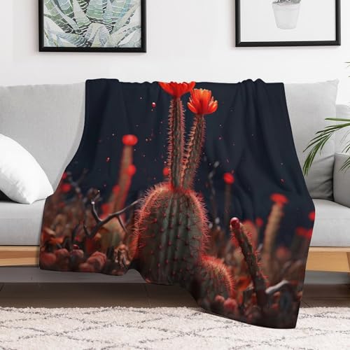 Couverture polaire flanelle cactus pour protéger canapé et lit - 3