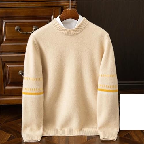 Men's 100% Beautiful Slave Wool Round Neck Winter Thick Warm Sweater Knitted Sweater2
