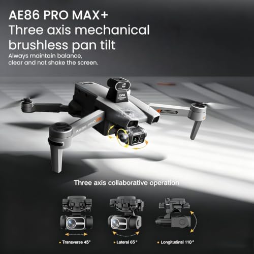 Image of AE86ProMax Drones with camera for Adults 4k,3 Batteries,Gray | True 4K Video, Upgraded Touch Screen Tablet Remote,3-Axis Mechanical Gimbal,500g Payload,8000mAh About 45 Mins Endurance