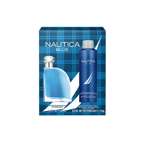 Nautica Blue Eau de Toilette + Deo Body Spray, Notes of Basil, Jasmine, and Cedarwood, Men's Fragrance, Long Lasting, Everyday Fragrance - Image 2