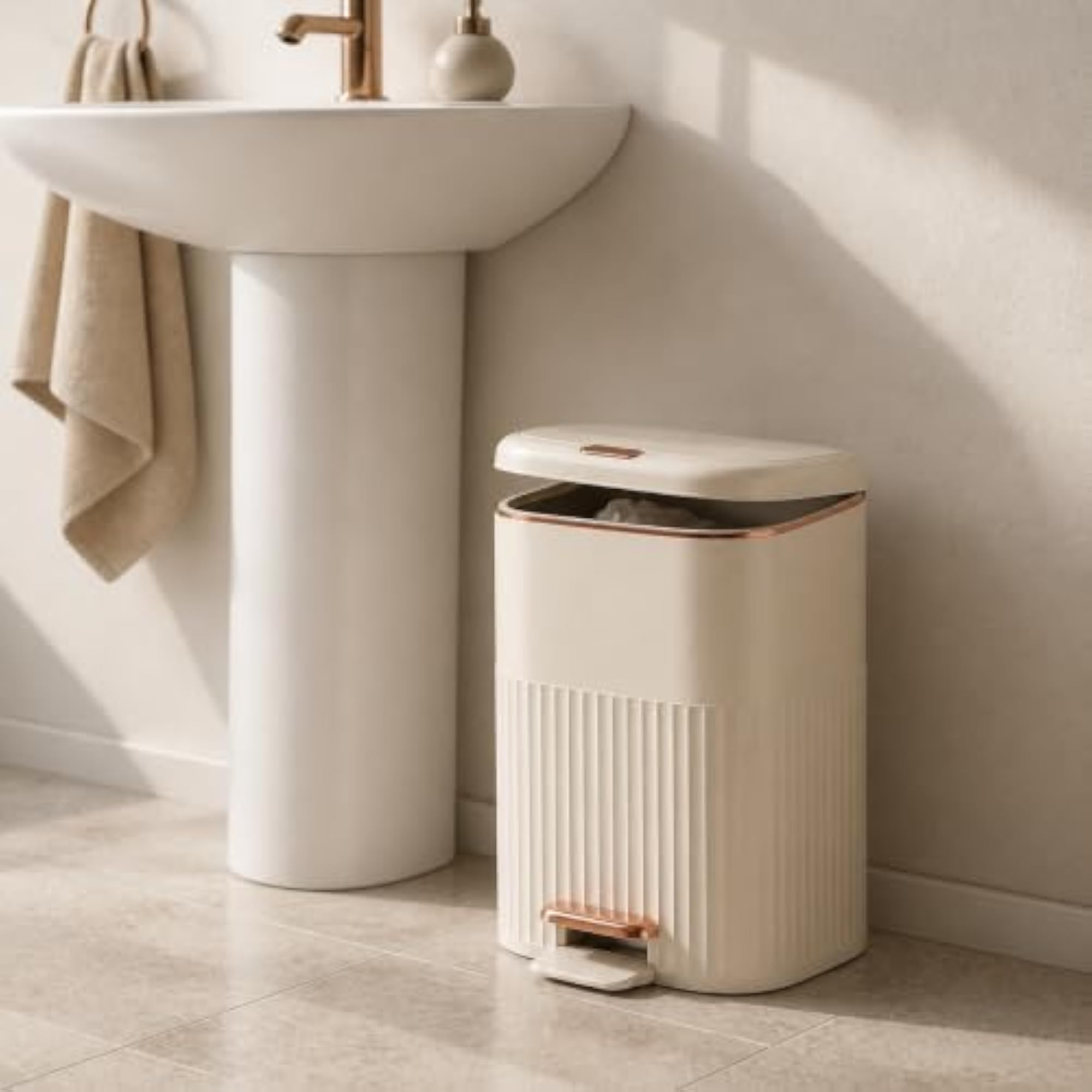 Large Capacity Pedal Bin with Silent Soft-Close Lid
