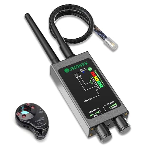 JMDHKK M8000 Détecteur Caméra Espionne, Micro Espion, Appareil d’Écoute pour Hôtel, Voyage, Véhicule, Bureau, Cabine d’Essayage Publique (Gris)
