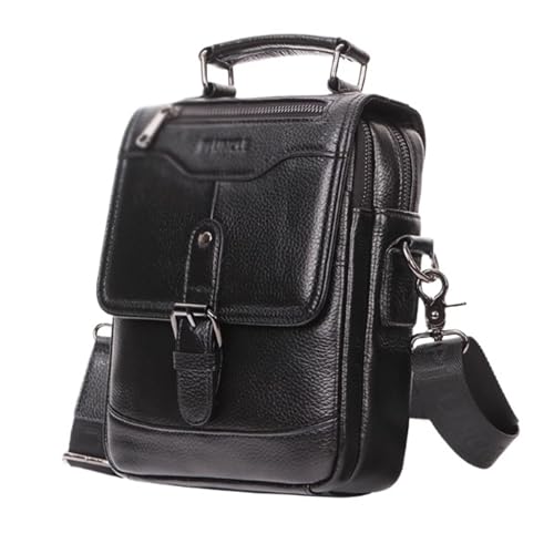 Multifunctional Tote Bag, Leather, Men Messenger Bag, Shoulder Crossbody Purse, Waterproof for Business Travel Work Outdoor