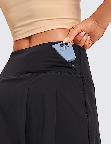 CRZ YOGA Short feminino de cintura alta com forro para saia de tênis, 33 cm, plissado, atlético, tre