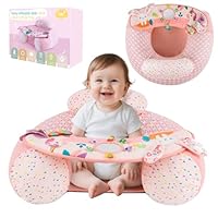 Upgraded Blublu Park Wider U-Shape Inflatable Sit Me Up Floor Seat for Baby 3-36 Months, Portable Baby Chair with Activity Sensory Tray for Sitting Up, Infant Floor Seats & Loungers, Unicorn