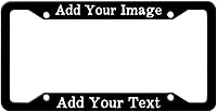 Vista 1 de Marco de matrícula personalizado, añade tu texto/foto/logotipo/diseño. Marco de matrícula negro personalizado, soporte para matrícula, marco
