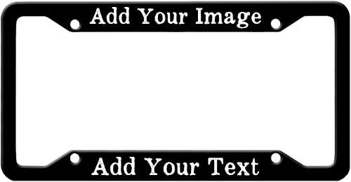 Marco de matrícula personalizado, añade tu textofotologotipodiseño. Marco de matrícula negro personalizado, soporte para matrícula, marco de placa