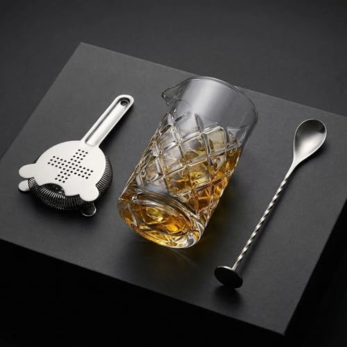 Fioance Diamond Cut Crystal Cocktail Mixing Glass Set,Bar Mixing Set 13.5oz by Fioance - Used condition - Image 7