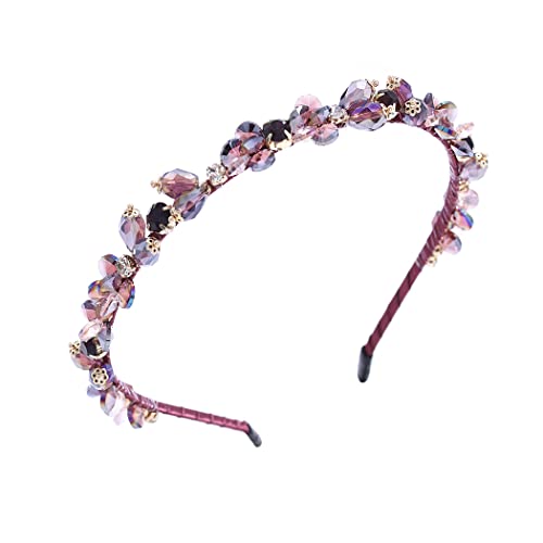 IYOU Ancien Cristal Bandeau Bleu Brillant Strass Chouchous Faire la Fête Bal de Promo Couvre-chef Accessoires pour Cheveux pour Femmes