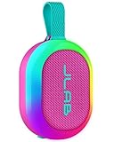 JLab Pop Party Ultra-Portable Small Bluetooth Speaker with 8H+ Playtime - 5W Wireless Outdoor Travel Speaker with RGB Lights & Bold Audio, IP55 Water Resistant Mini Speakers, Mulberry