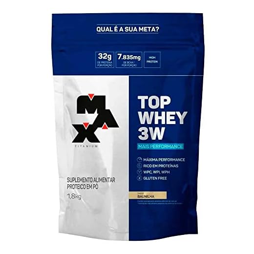 Max Titanium Top Whey 3W + Performance Refil 1 8Kg Baunilha V01