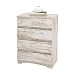 WLIVE 4 Drawer Dresser, Chest of Drawers, Wood Storage Organizer Unit for Bedroom, White Oak