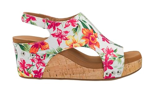 Corkys Footwear Women's Carley Wedge White Floral Size...