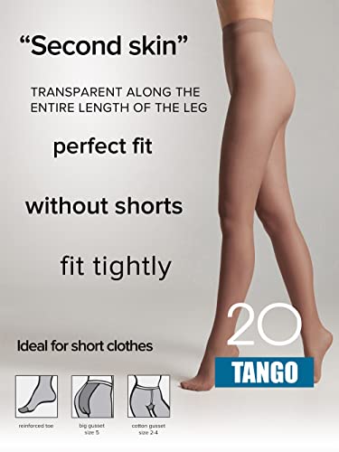 Image of Conte Tights Sheer to Waist Pantyhose with Satin Silky Touch Effect, Tango 20 Den