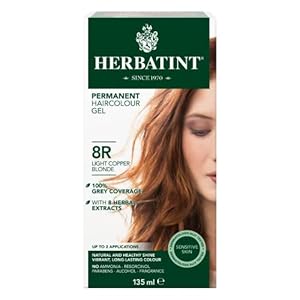 Herbatint Gel permanente para el color del cabello 8R / rubio claro, 150 ml