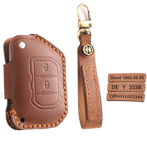 Coque de clé de voiture intelligente Jeep Wrangler JLU Grand Cherokee marron