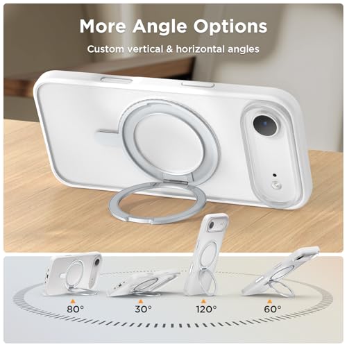 SURPHY Stand Case for iPhone Air Case Compatible with MagSafe (6.5 inch 2025), 360° Rotatable Ring Kickstand Phone Cases for 17 Air, Stand White by SURPHY - Image 4
