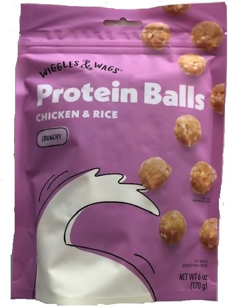 Wiggles & Wags Protein Balls Chicken & Rice Crunchy 1-6 Ounce Bag Wiggles & Wags Protein Balls Chicken & Rice Crunchy 1-6 Ounce Bag