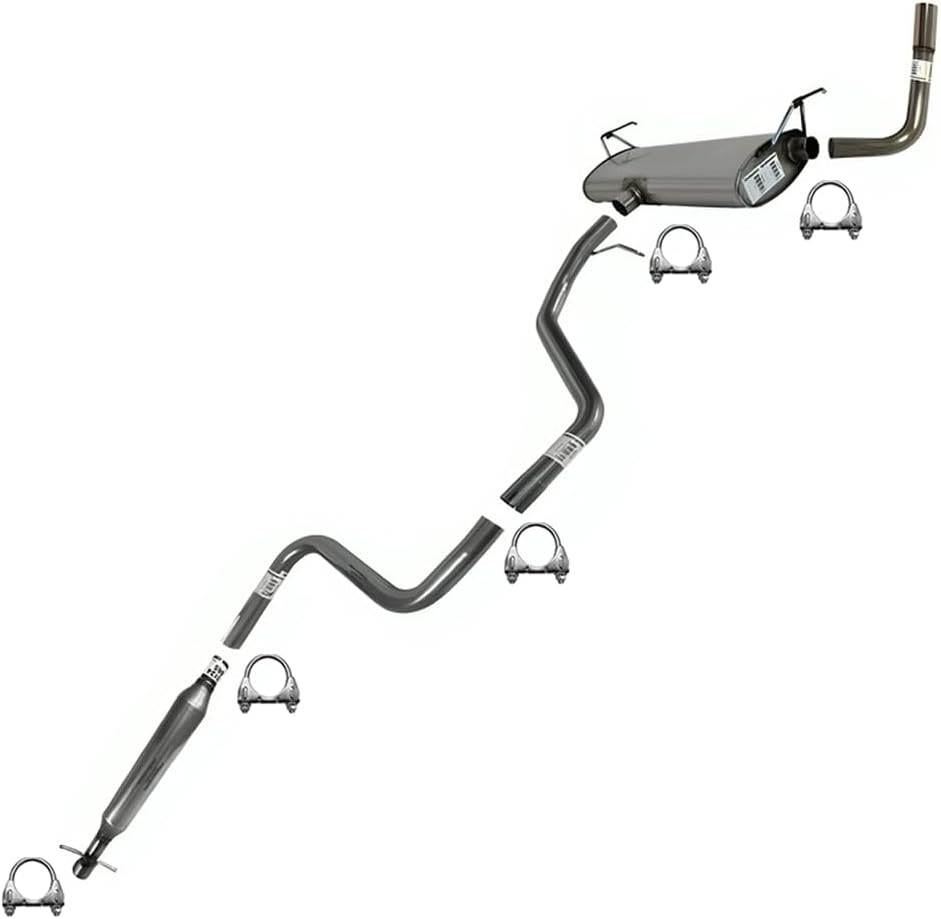 Northeastern Exhaust Stainless Steel Intermediate Resonator Muffler Tailpipe Kit compatible with 2008-2012 Chevrolet Malibu 2.4L - Include Clamps