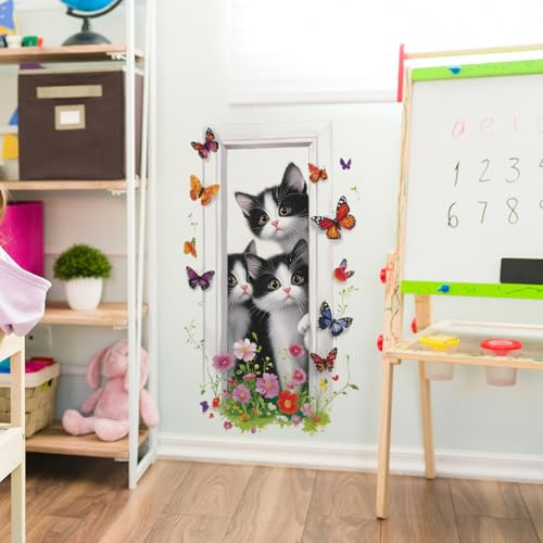 Vinilos Decorativos 3D Gatitos Achang para Pared miniatura 3