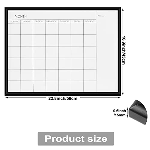 Toraso 17" X 23" Dry Erase White Board & Monthly Calendar Board, Black Wood Frame, Magnetic Whiteboard For Office, School And Home, Hanging Board For Planning/Schedule/School Timetable(Yl-Bk-4358-A) #TOP1