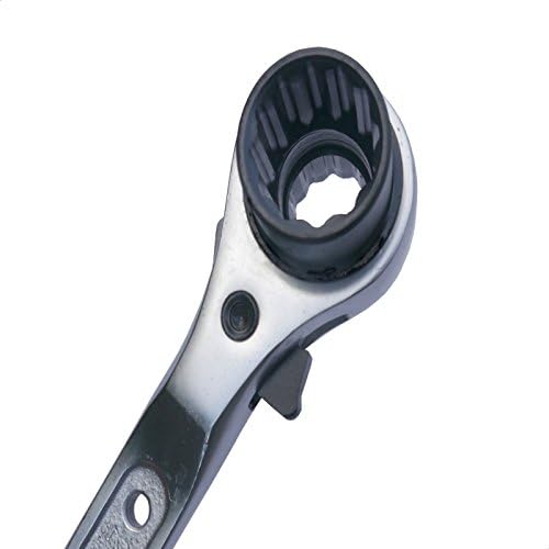 Scaffold Spanner/ Ratchet Podger Spanner/ Steel Erect Spanner 10mm x 13mm silver finish by UK Tools Direct