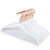 HOUSE DAY White Velvet Hangers Felt Hangers 60 Pack Non Slip Hanger Ultra Thin Space Saving 360...
