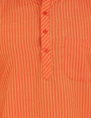 Image of LATEST CHIKAN Men's Cotton Blend Regular Striped Kurta