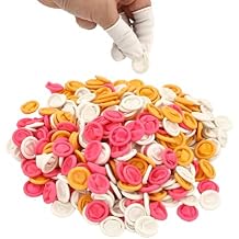 400 Pcs Finger Cots, Disposable Finger Protectors for First Aid, Injury Protection, Keeping Dressing Dry and CleanYellow, White, Pink