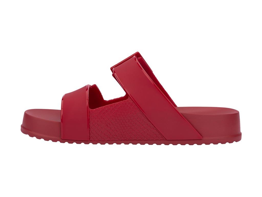 Melissa Cozy Connection Slide - Women's Fashion Sandals with Snakeskin Textural Pattern, Adjustable Buckle - Lightweight EVA Lug Sole - Stylish and