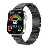 Chofit Compatible with Huawei Watch Fit 3/Fit 4/Fit 4 Pro Band for Women Men,Metal Stainless Steel Wristband Replacecment Bracelet Strap Accessories (Black)