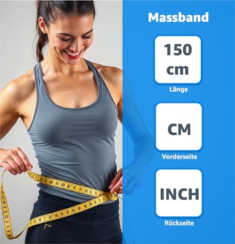 2 in 1 - Massband Maßband cm + INCH Schneidermaßband 150 cm in Aufbewahrungsbox