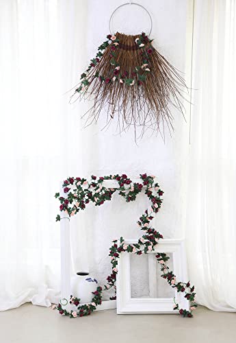 8Pcs 65.6Ft Flower Garland,Party Joy Fake Rose Vine Artificial Flowers Hanging Rose Ivy Garland For Room Wall Decor Hanging Baskets Wedding Arch Garden Background Decor (Red-8Pcs) #TOP5