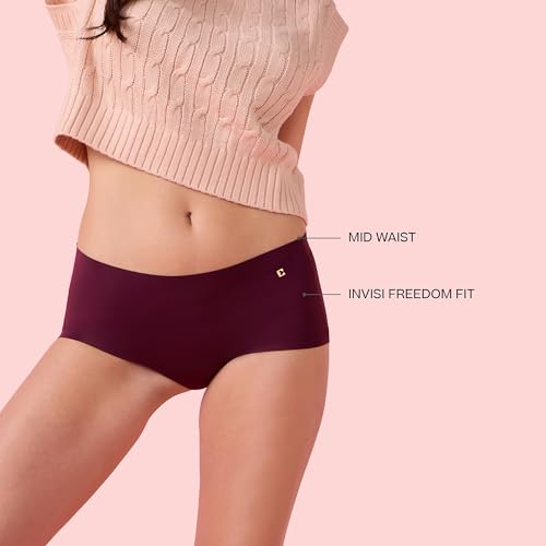 Image of Enamor Innovations Invisi, All Day Comfort, Mid Waist Boyshorts Panty for Women - No Visible Panty Lines, Breathable, Sweat Wicking, Free Cut, Full Coverage - PS40