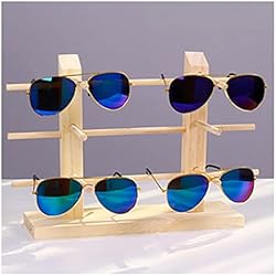 Perchero Tripode Madera WIGING Soporte De Exhibición De Marco De Anteojos, Soportes De Exhibición De Gafas De Sol De Madera De Múltiples Capas, Soporte De Almacenamiento De Estante De Organizador De Anteojos Creativo (Color