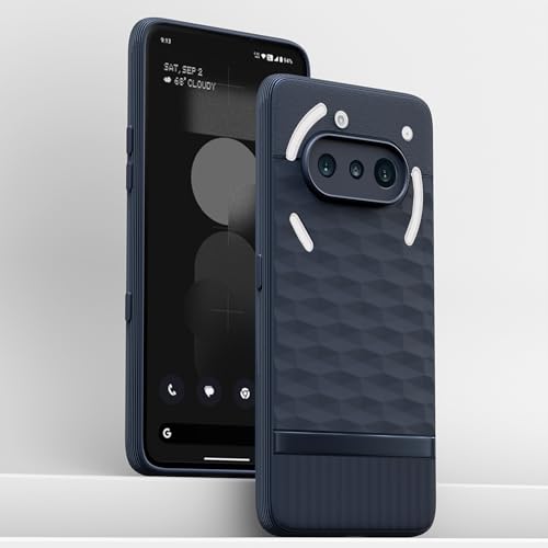 Image of Pikkme Back Cover for Nothing Phone 3a 5G Camera Protection 3D Hexa Cube Design Silicone Protective Bumper Case (Blue)