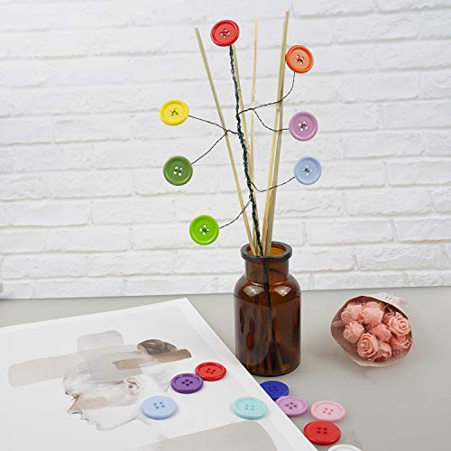 1 Inch Resin Buttons for Sewing 25mm Mixed Colored Buttons 4 Holes Pack of 100