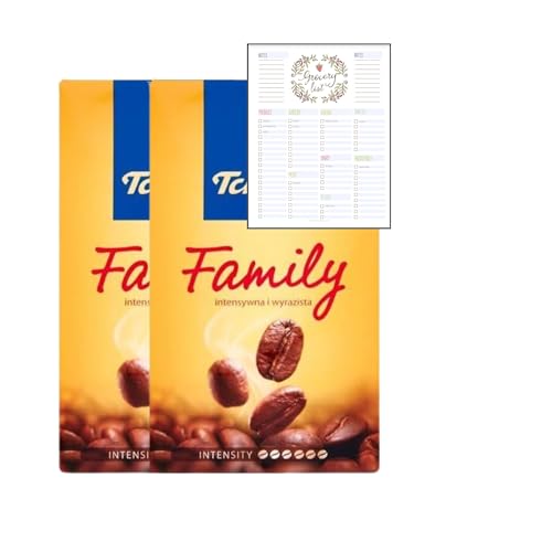 Ground Coffee Bundle which Contains Tchibo Family Roasted Ground Coffee 250G - Pack of 2 with Grocery List Card