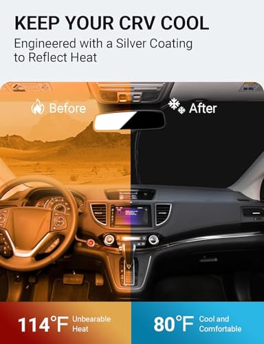 Image of Proadsy 2026 Upgrade Front Windshield Sun Shade Foldable Sunshade Protector Custom Fit for 2012-2016 CRV CR-V SUV LX EX EX-L EX-L Navi Touring Accessories