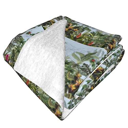 Radda Green Palm Leaves Double Layer Blanket,Sofa Throw Blanket,Fluffy Bed Blanketaiconditioningcover Blanket Double Layersoft Blanket #TOP2