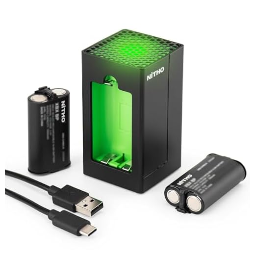 NiTHO Controller Battery Pack and Charging Dock, Compatible with Xbox Series X|S, Xbox One/One X/One S Elite, Includes 2 Rechargeable Batteries and USB-C Cable