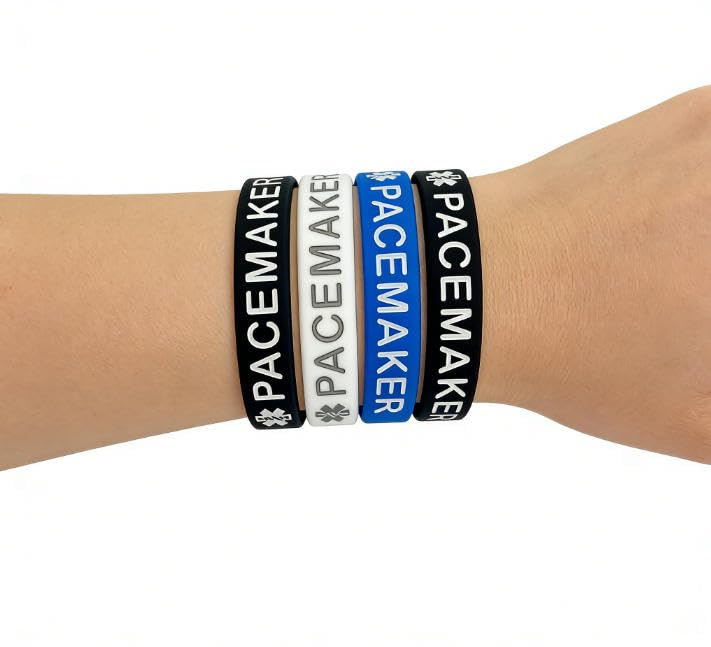 Pack de 5 pulseras médicas de silicona 7.5 pulgadas miniatura 6