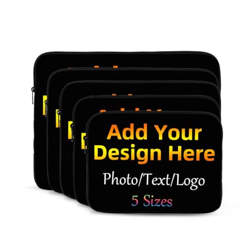 Image of Custom Laptop Bag with Your Photo /Text /Logo Printing, Personalized Shockproof Business Briefcase for Men Women, Waterproof Travel Laptop Case, 15in