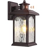 Brown Motion Sensor Outdoor Wall Sconce - Smart Dusk to Dawn Outdoor Lighting, Oil Rubbed Bronze Out